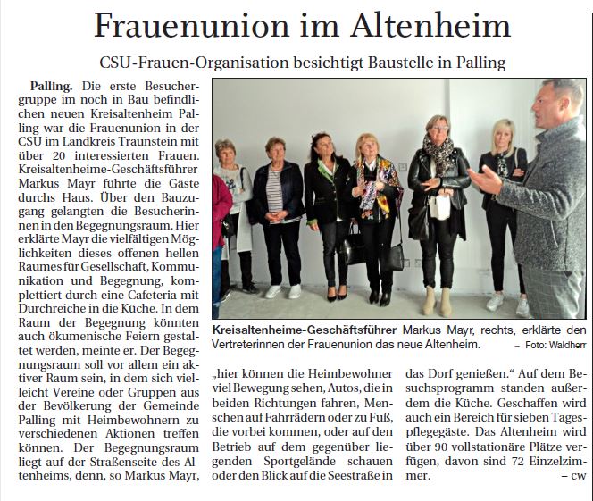 Frauenunion zu Besuch im Neubau Palling