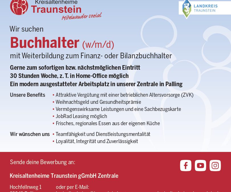 Wir suchen einen Buchhalter (m/w/d) mit Weiterbildung zum Finanz- oder Bilanzbuchhalter